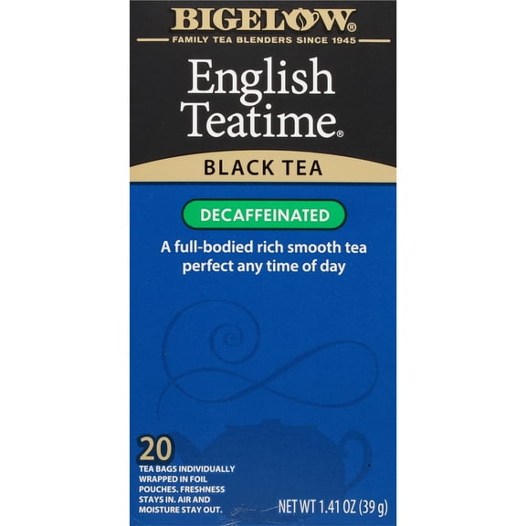 Bigelow Decaffeinated Black Tea, English Teatime, Tea Bags, 20 Count