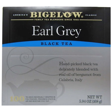 Bigelow Tea Earl Grey Black Tea, Caffeinated Tea, 100 Count Box (Pack of 1)