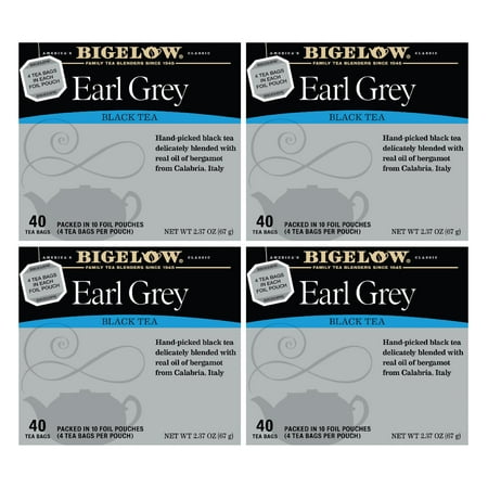 Bigelow Earl Grey, Black Tea Bags, 160 Count (4 Packs of 40)