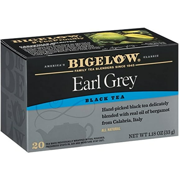 Bigelow Earl Grey Black Tea, Caffeinated, 20 Count (Pack Of 6), 120 Total Tea Bags
