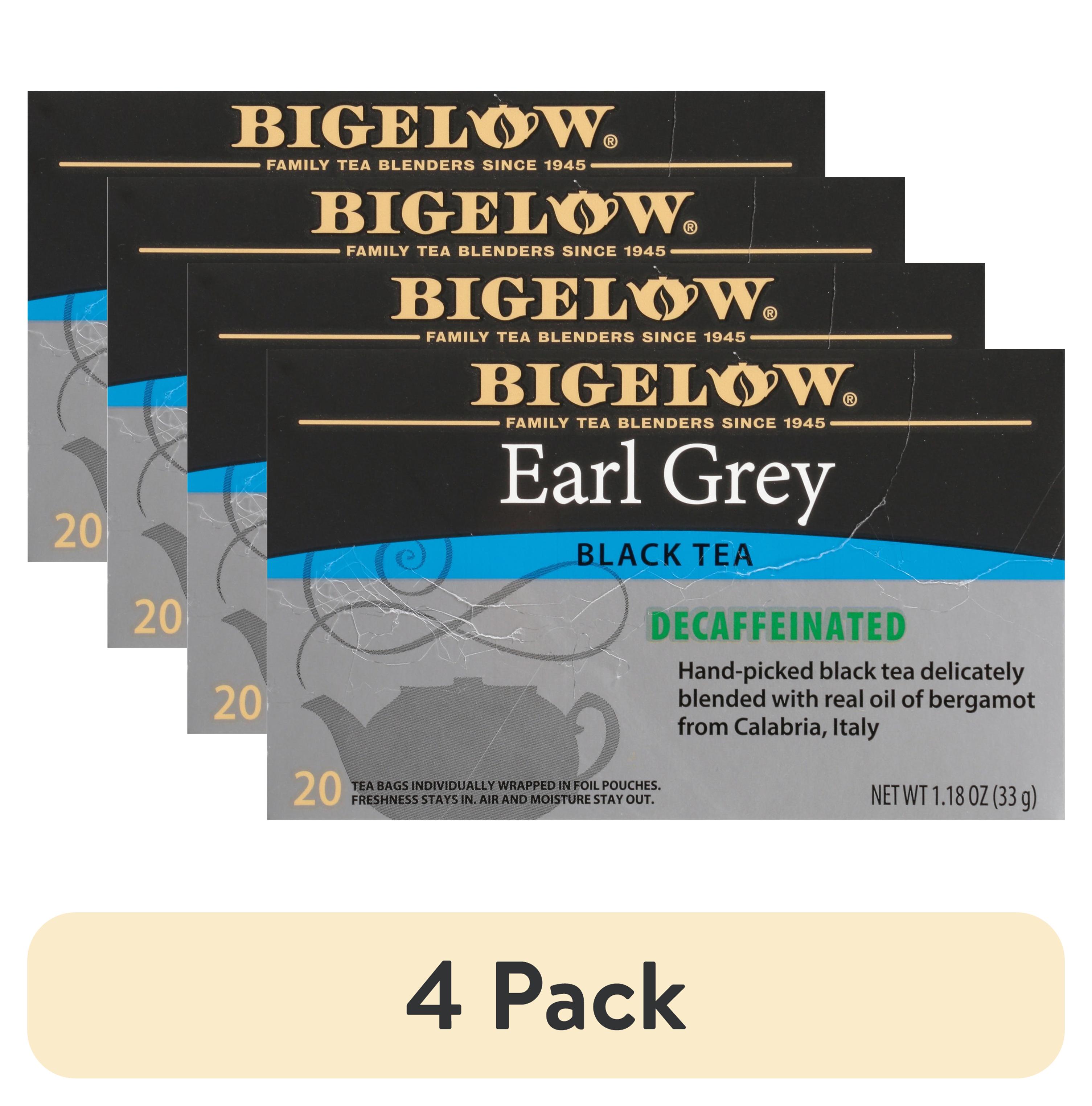 (4 pack) Bigelow Earl Grey, Decaffeinated, Black Tea Bags, 20 Count