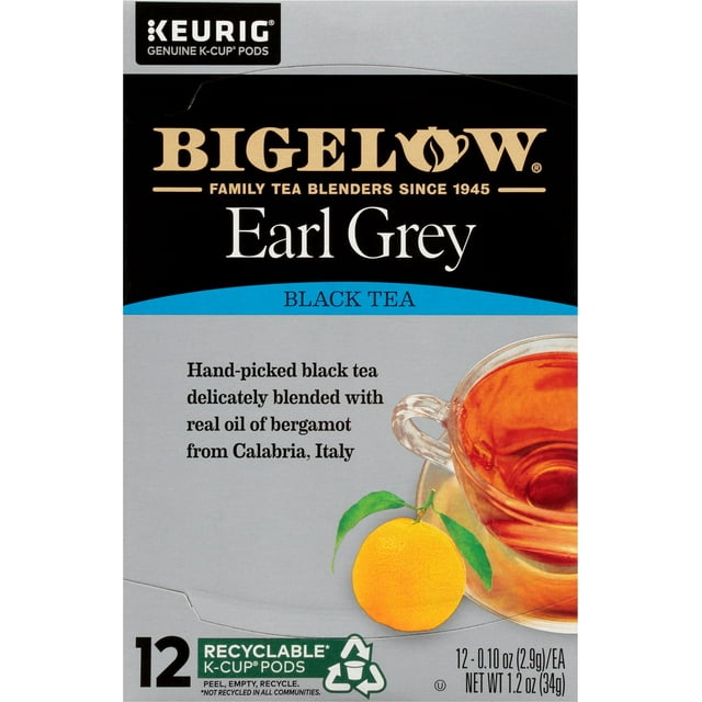 Bigelow Earl Grey Keurig KCup Black Tea Pods, 12 Count