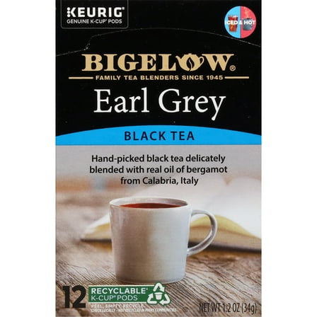 Bigelow Earl Grey Keurig K-Cup Black Tea Pods, 12 Count