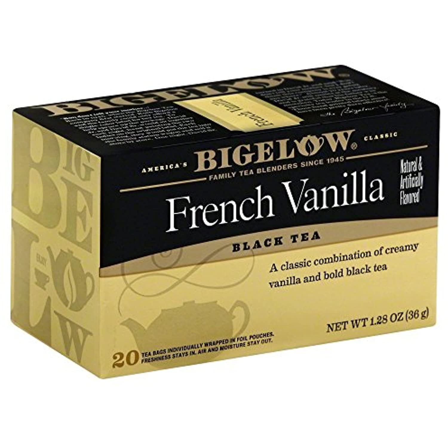 Bigelow French Vanilla Black Tea 20 Bags 1.28 Oz(Pack Of 2)