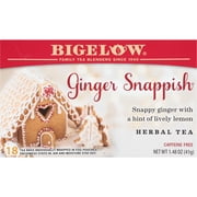Bigelow Ginger Snappish, Caffeine Free, Herbal Tea Bags, 18 Count
