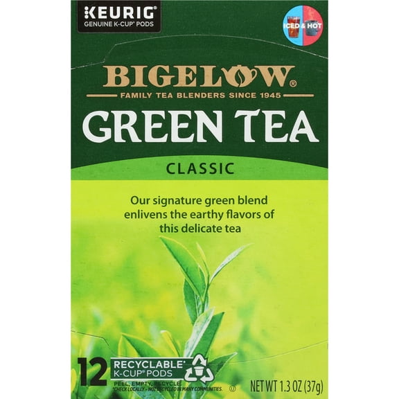 Bigelow Green Tea, Keurig K-Cup Tea Pods, 12 Count