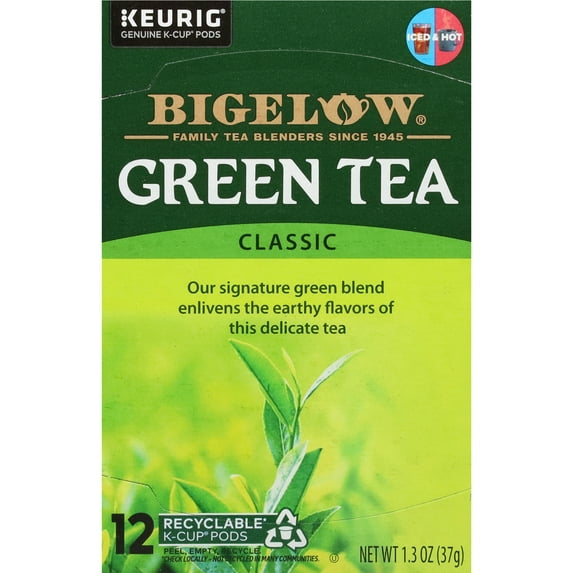 Bigelow Green Tea, Keurig K-Cup Tea Pods, 12 Count