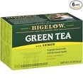 thumbnail image 1 of Bigelow Green Tea with Lemon Tea Bags 20-Count Boxes (Pack of 6), 120 Tea Bags Total. Caffeinated Individual Green Tea Bags, for Hot or Iced Tea, Drink Plain or Sweetened with Honey or Sugar, 1 of 2