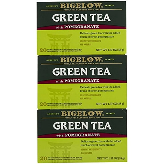 Bigelow Green Tea W/ Pomegranate Tea Bags - 20 Ct - 3 Pk