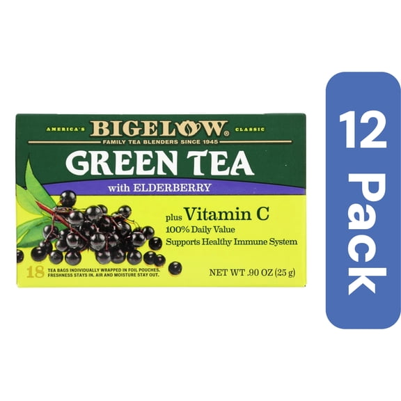 Bigelow Green Tea with Elderberry and Vitamin C 0.9 oz (Pack Of 12)