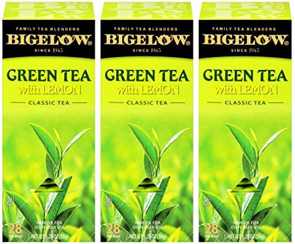 Bigelow Green Tea with Lemon Tea Bags 28Count Box (Pack of 3) Green