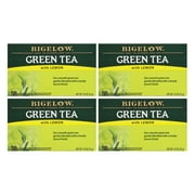 Bigelow Green Tea with Lemon, Tea Bags, 80 Count (4 Packs of 20)