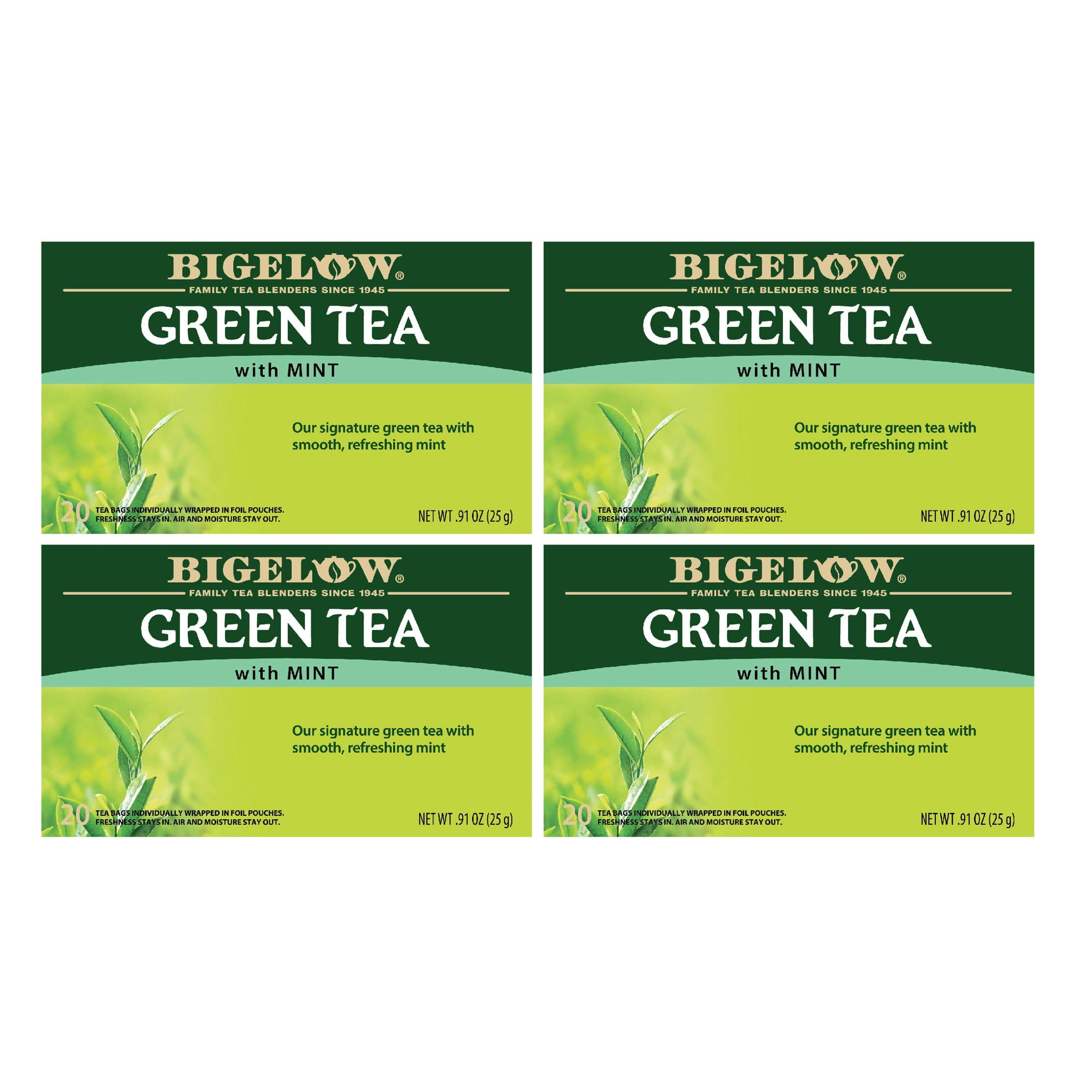Bigelow Green Tea with Mint, Tea Bags, 80 Count (4 packs of 20
