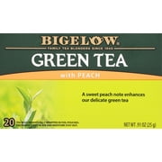 Bigelow Green Tea with Peach, Tea Bags, 20 Count