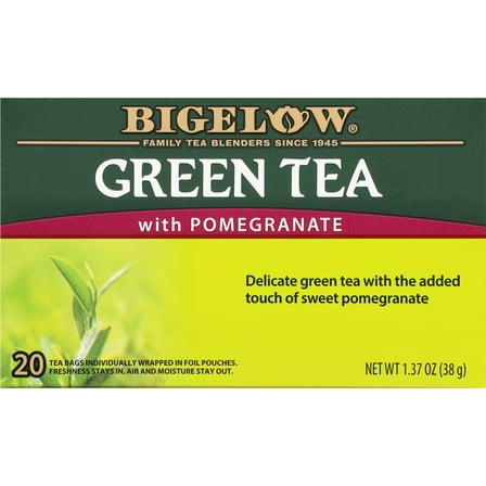 Bigelow Green Tea with Pomegranate, Tea Bags, 20 Count
