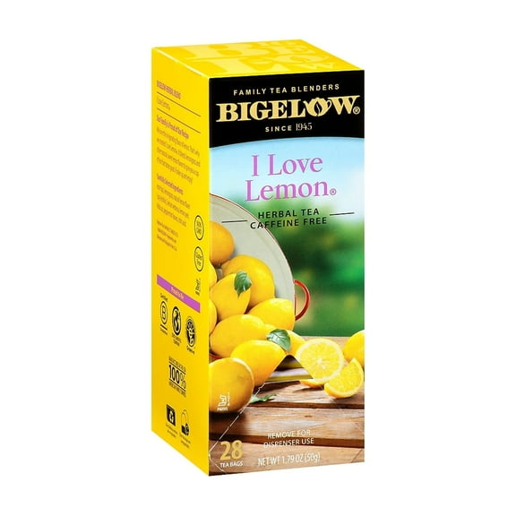 Bigelow I Love Lemon Herbal Tea Bags, 1.79 oz, 28 count