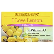Bigelow I Love Lemon with Vitamin C Herbal Tea, 20 Count, 1.53 oz
