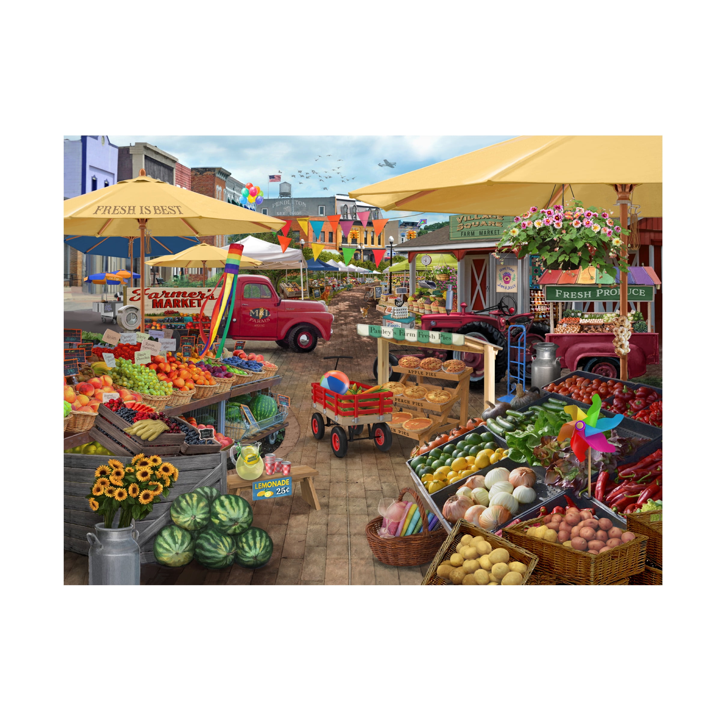 Bigelow Illustrations 'Farmers Market Day' Canvas Art