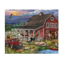 Bigelow Illustrations 'The Barnyard Crowd' Wood Slat Art 18x22