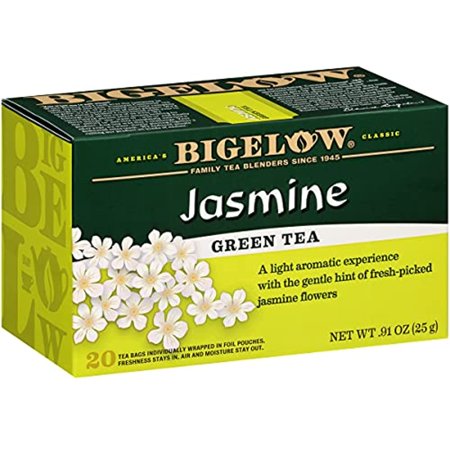 Bigelow Jasmine Green Tea, Caffeinated, 20 Count (Pack Of 6), 120 Total Tea Bags
