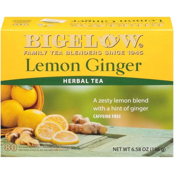 Bigelow Tea Bags Lemon Ginger Herbal Tea 80 ea