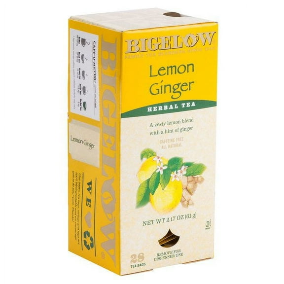 Bigelow Lemon Ginger Herbal Tea Bags - 28/Box