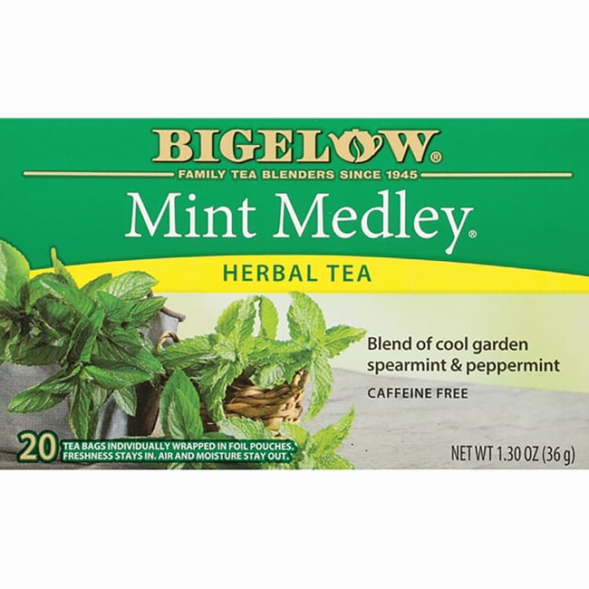 Bigelow Mint Medley, Caffeine Free Herbal Tea Bags, 20 Count