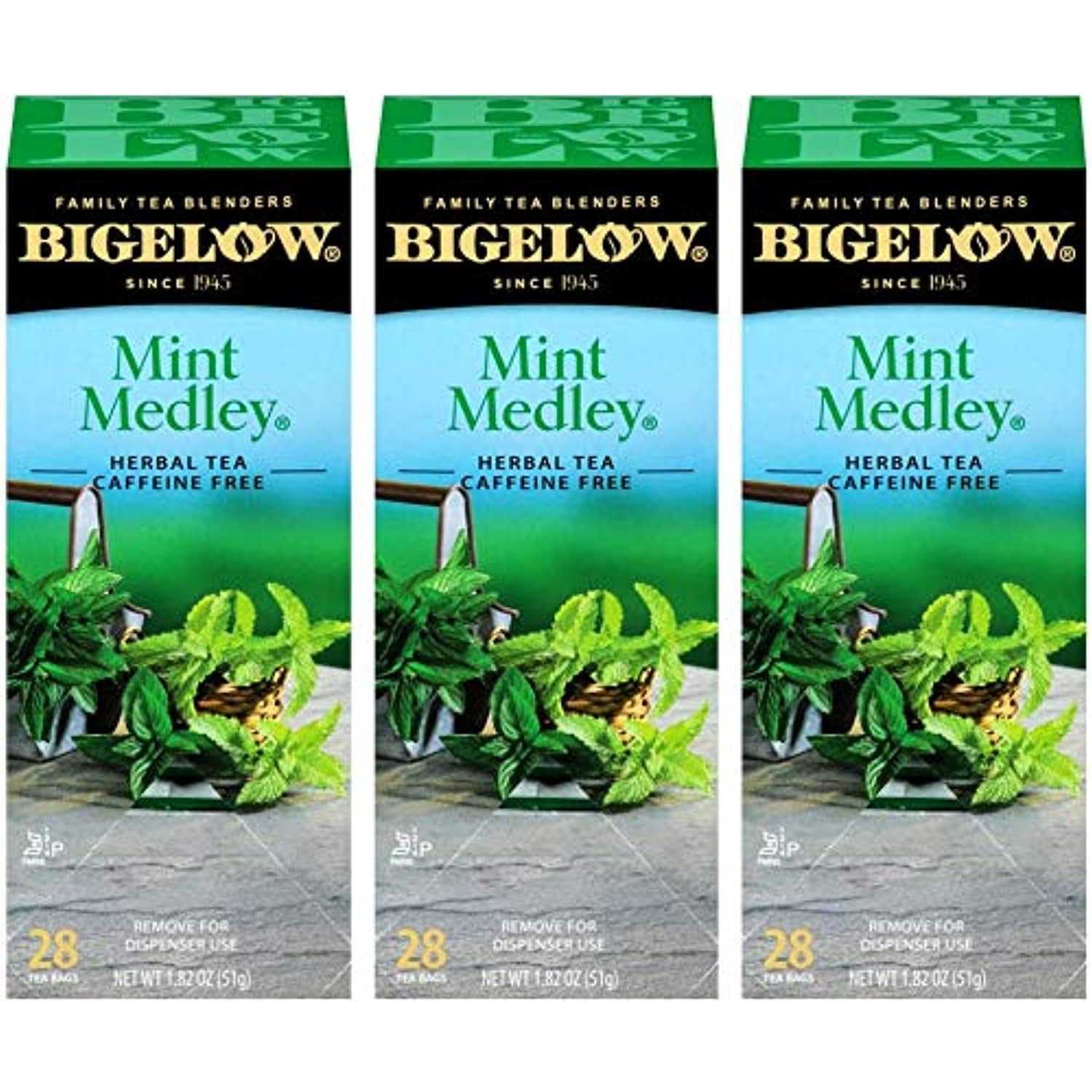 Bigelow Mint Medley Herbal Tea Bags 28-Count Box (Pack Of 3