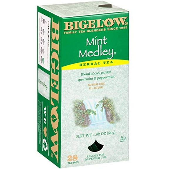 Bigelow Mint Medley Herbal Tea Bags 28-Count Boxes (Pack Of 6) Mint Tea Bags Peppermint & Spearmint Herbal Tea All Natural Gluten Free