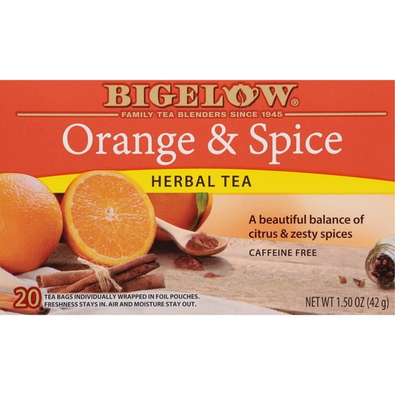 Bigelow Orange & Spice, Herbal Tea Bags, 20 Count