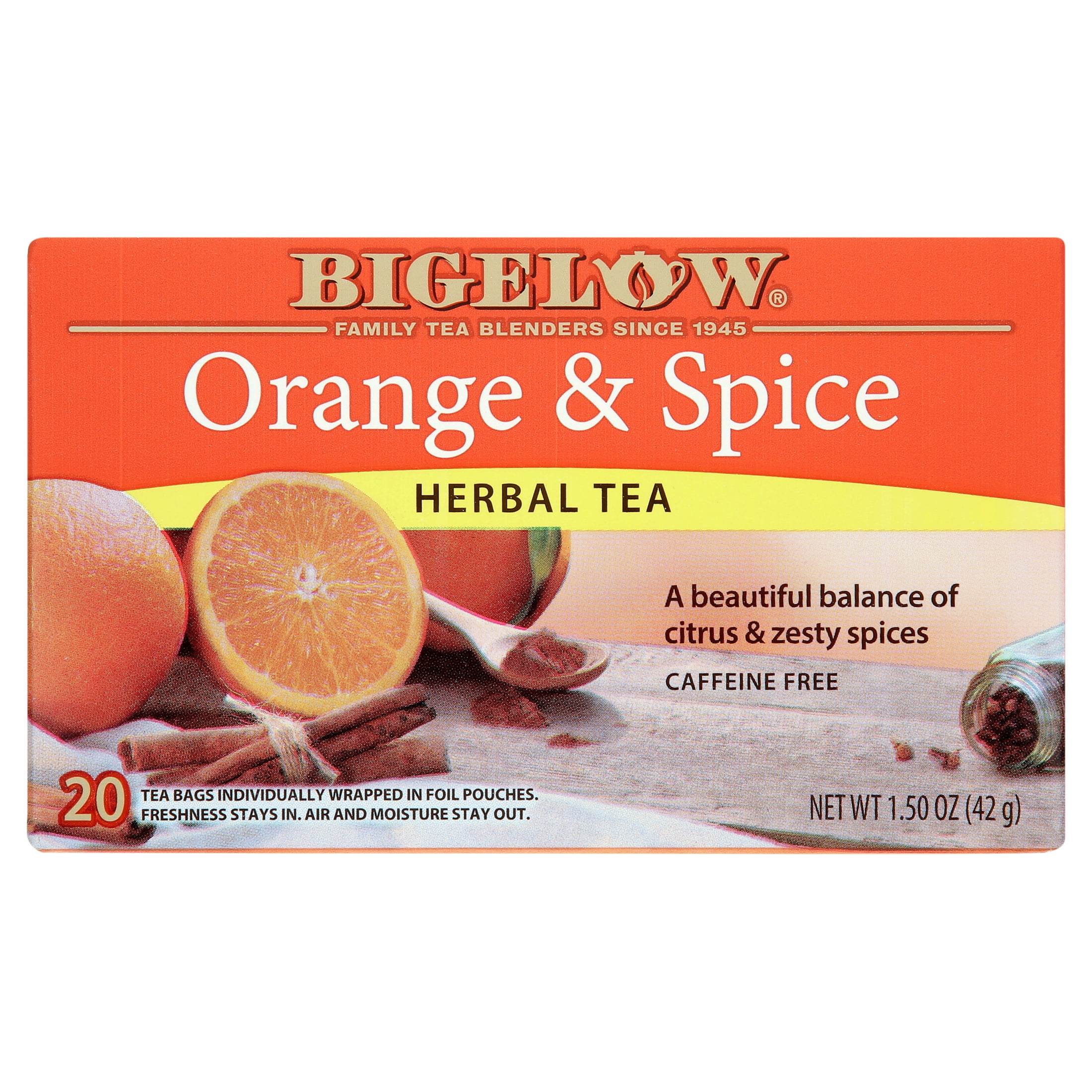 Bigelow Tea Herbal Tea Caffeine Free Orange and Spice -- 20 Tea Bags