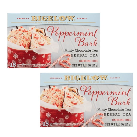 Bigelow Peppermint Bark Mint Chocolate Herb Tea (Pack of 2)
