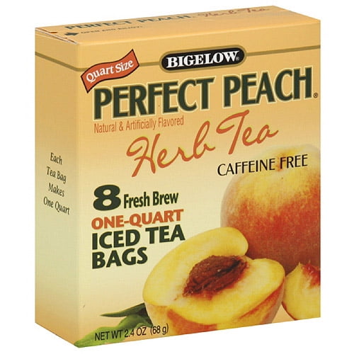 Bigelow Perfect Peach Herb Tea, 8ct (Pack of 6)