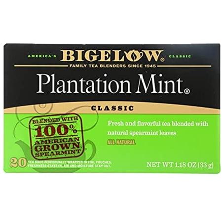 Bigelow Plantation Mint Tea, 20-Count Boxes (Pack Of 6) ( Value Bulk Multi-Pack)