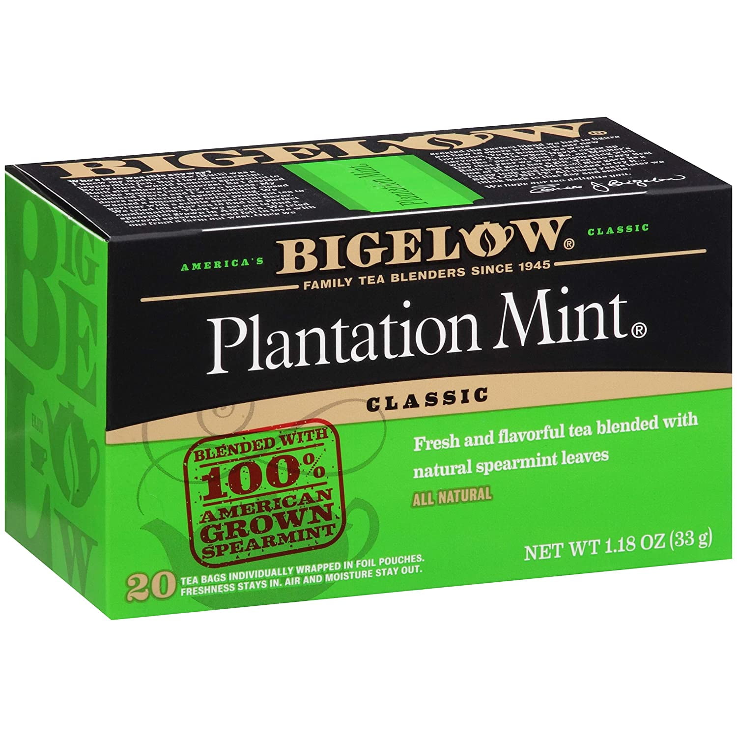 Bigelow Plantation Mint Tea CaffeineFree, 20 ct