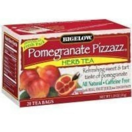 Bigelow Pomegranate Pizzazz Herbal Tea, 20-Count Boxes (Pack Of 6) ( Value Bulk Multi-Pack)