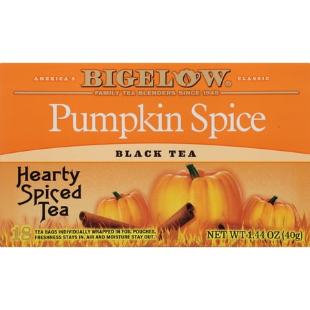 Bigelow Pumpkin Spice, Black Tea Bags, 18 Count