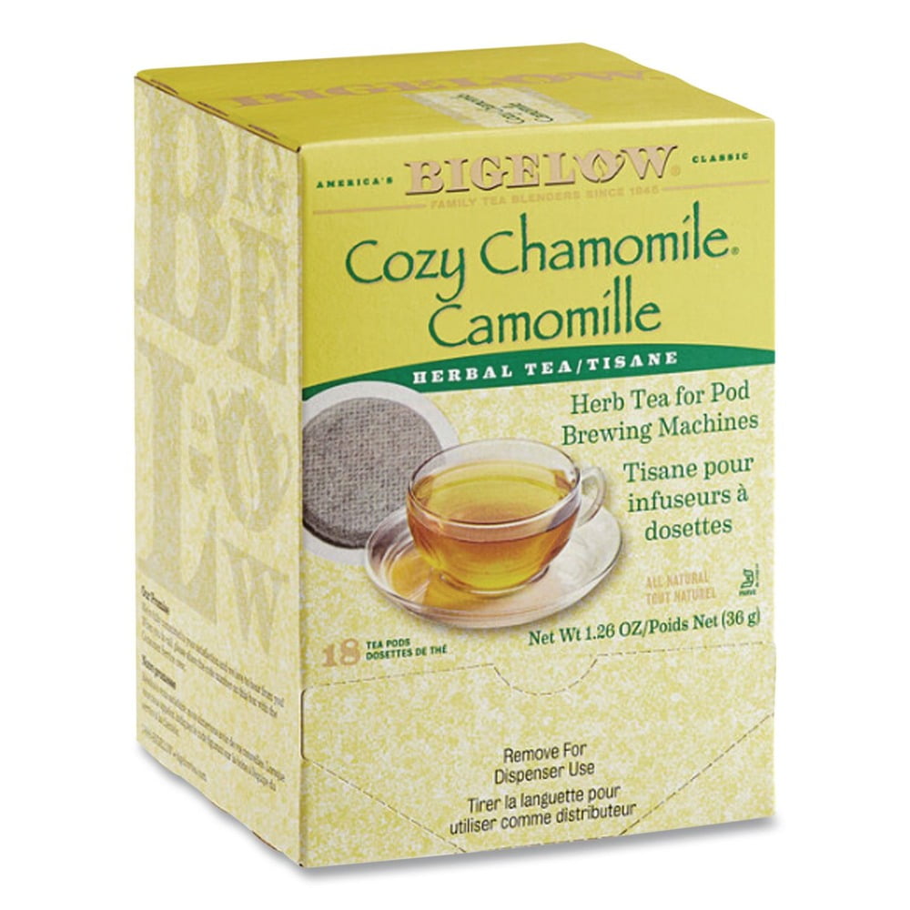 Bigelow Cozy Chamomile Herbal Tea Pods, Gluten-Free, All-Natural, 18 ...