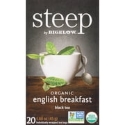 Steep by Bigelow Organic English Breakfast Black Tea Bags, 20 Count