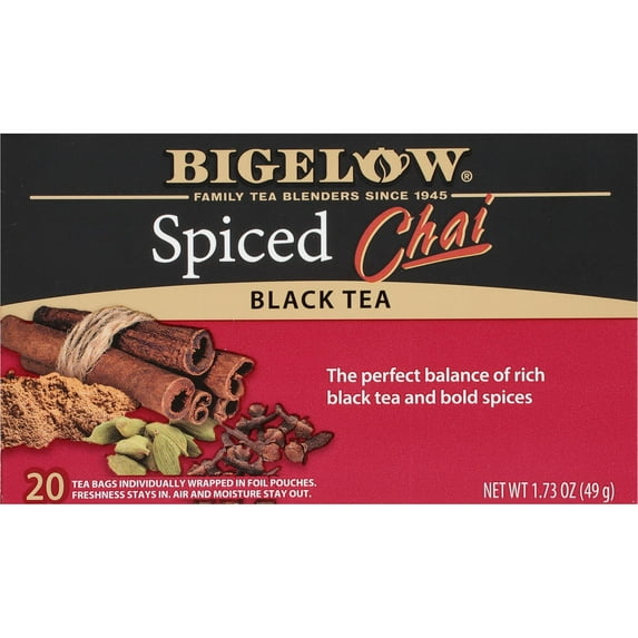 Bigelow Spiced Chai, Black Tea Bags, 20 Count