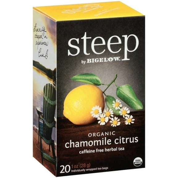 Bigelow Steep Organic Chamomile Citrus, Caffeine-free Herbal Tea - 20 Bags
