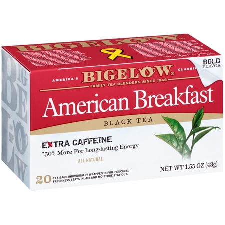 Bigelow Tea American Breakfast Black Tea Bags, Caffeinated Tea, 20 Count Box (Pack Of 6), 120 Total Tea Bags Total Packaging May Vary