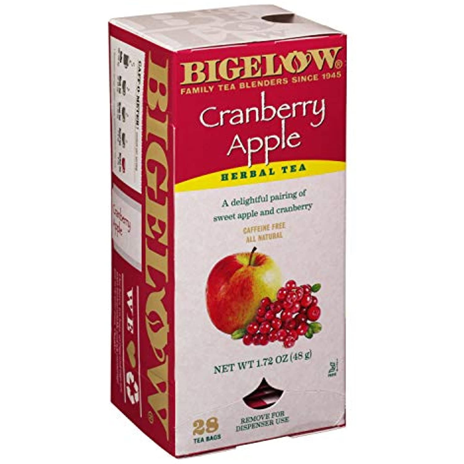 Bigelow Tea Bags, Cranberry Apple Herbal, 28-Count Boxes (Pack Of 6)