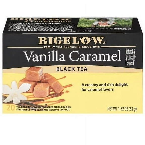 Bigelow Tea Black Tea Vanilla Caramel - 20 Tea Bags Pack of 4