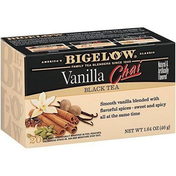 Bigelow Tea Black Tea Vanilla Chai - 20 Tea Bags Pack of 4