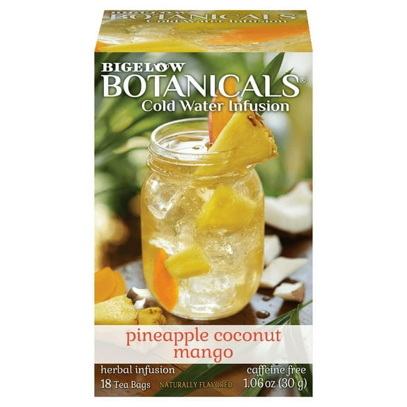 Bigelow Tea Botanicals Caffeine Free Cold Water Infusion Pineapple Coconut Mango - 18 Tea Bags