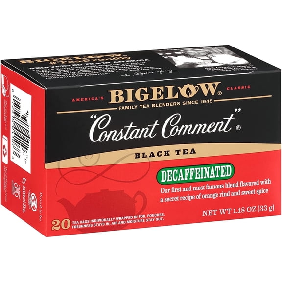 Bigelow Tea Constant Comment Black Tea Decaffeinated - 20 Tea Bags Pack of 4