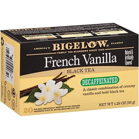 Bigelow Tea Decaffeinated French Vanilla Black Tea, 20 Count, (Pack of 6) 120 Total Tea Bags