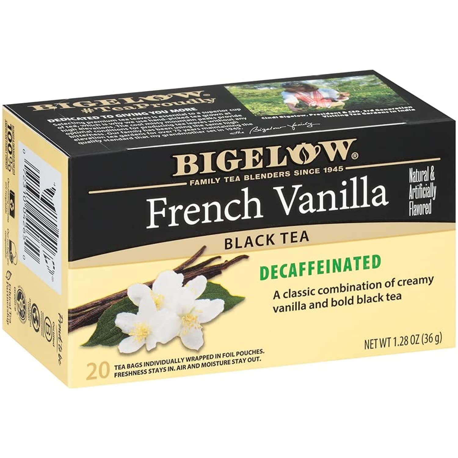 Bigelow Tea Decaffeinated French Vanilla Black Tea Bags, 120 Count