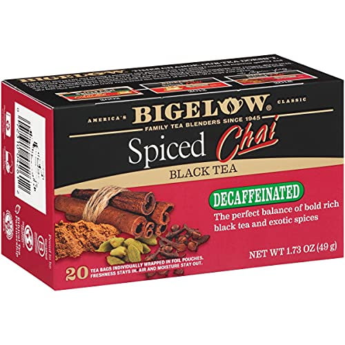 Bigelow Tea Decaffeinated Spiced Chai Black Tea, 20 Count (Pack of 6